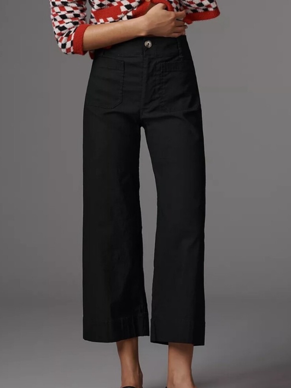 Maeve The Colette Black High-Rise Wide-Leg Pants Size 24